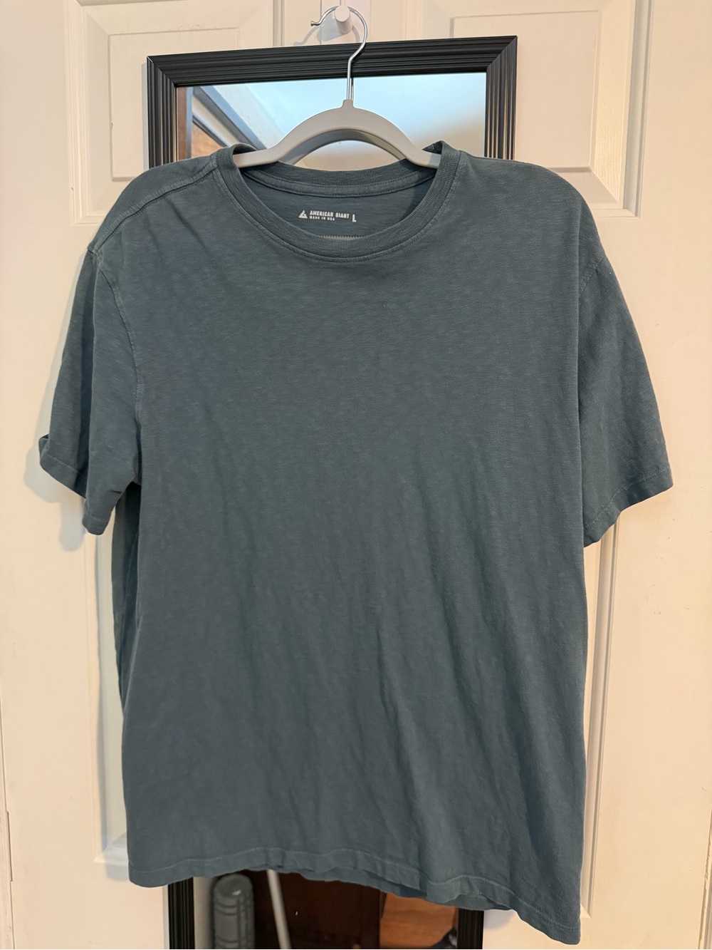 American Giant Premium Slub Crew T-Shirt Dark Green Made in USA Men’s Large
